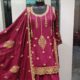 Stunning Wine Purple Chinon Sharara with Cord & Sequence Work | Zareen Fashion